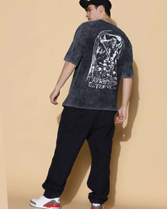 Venta al por mayor de alta calidad, ropa informal para hombres, camisetas de manga corta Vintage, 100% algodón, transpirable, personalizable, estampado de lavado ácido - Product Image 5