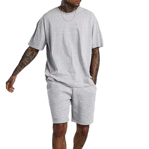 Ensemble décontracté d'été pour hommes en tissu éponge uni, T-shirt à manches courtes 100 % coton séchage rapide, ensemble 2 pièces pour hommes 2026 - Product Image 5