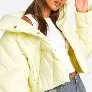 Premium <b>Women</b> <b>Crop</b> <b>Puffer</b> <b>Jacket</b> Winter Coat Lightweight Warm Breathable Knitted Outerwear Trendy Fashion Streetwear Padded Cozy - Product Image 5