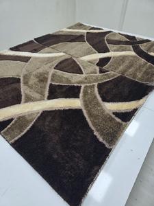 Tapis de salon moderne en jacquard floral 3D, tissé à la machine, en jute, à poils moyens, réversible, avec envers en latex - Product Image 2