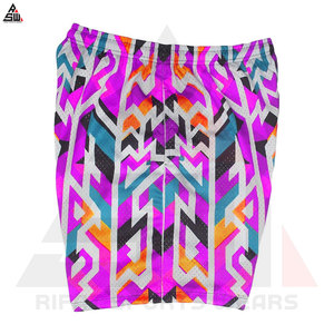 Shorts de bain décontractés pour hommes, coupe courte, séchage rapide, taille élastique, imprimé par transfert thermique, 100% coton canvas - Product Image 6