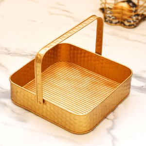 Cesta de regalo de metal clásica y sofisticada para regalos formales e informales para devolución y regalo de boda a precio mayorista - Product Image 2