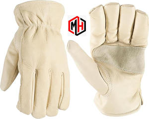 ถุงมือหนังสำหรับงานหนัก เสริมความแข็งแรงบริเวณฝ่ามือ ทนทาน ระบายอากาศได้ดี ป้องกันการฉีกขาด ปราศจากซิลิโคน ข้อมือตรง ไม่ผสมแป้ง เหมาะสำหรับงานสวน - Product Image 1