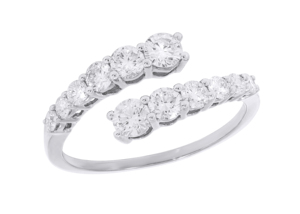 Timeless Moissanite Beauty 0.50Ct Round Moissanite Bypass Wedding Band avec Pave Setting en Sterling Silver Unisex OEM Wholesale - Product Image 4