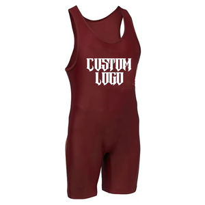 Clothing Gold Wrestling <b>Singlet</b> Discharge Printing Stretch Spandex/Polyester Fabric 260g Lightweight Breathable Front Custom - Product Image 5