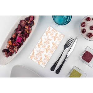 Tovaglioli Arancioni 40x40cm con Stampa a Foglie, Piegati 1/8, Morbidi e Asciutti, 480 Pezzi, B2B - Product Image 2