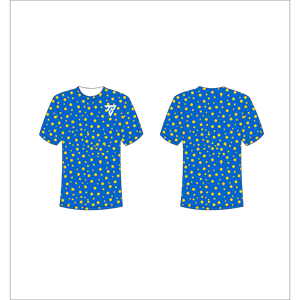 เสื้อยืดผู้ชายลายจุดสีฟ้า แขนสั้น คอกลม ทรงลำลอง รุ่น Trackstar OEM แบรนด์ส่วนตัว TSI-G05-P0695 - Product Image 1
