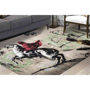 Alfombra Banksy Horse Rider: Alfombra Antideslizante con Diseño de Graffiti, con Pelo Suave - Product Image 5