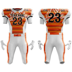 Conjunto de uniforme y pantalón de fútbol americano hecho a medida al por mayor de la mejor calidad 100% poliéster Spandex 7V7 bandera ropa de fútbol americano - Product Image 6