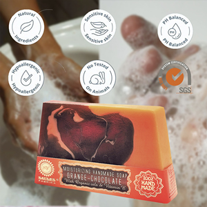 Delicia de Fusión de Chocolate y Naranja, Colección Premium de Baño Artesanal, Jabón en Barra Hecho a Mano de 80g, Jabón de Belleza para el Cuidado de la Piel con Rico Aroma Cítrico - Product Image 1