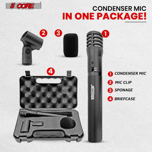 5Core Instrument <b>Microphone</b> Professional XLR Cardioid Pencil Stick <b>Condenser</b> Mic - Product Image 5