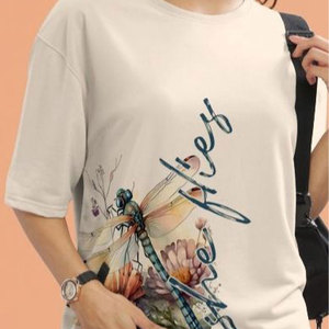 T-shirt pour femme en coton de haute qualité, col rond, respirant, décontracté, streetwear d'été, avec impression de logo personnalisé, uni - Product Image 6