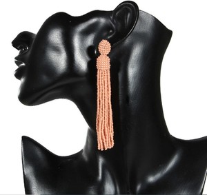 Luxury Quality <b>Emerald</b> Green Beaded Tassel Earrings - Product Image 2