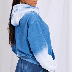 Sudadera con capucha francesa de Invierno para mujer fabricada a medida de alta calidad, lavado ácido, algodón pesado, cuello grueso suelto con capucha - Product Image 2