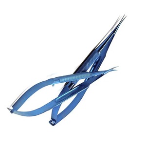 Ciseaux micro-chirurgicaux ophtalmiques Castroviejo, porte-aiguilles corneaux, titane, acier inoxydable, manuel, haute qualité, classe II - Product Image 1