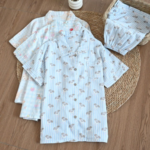 Neues Einfaches und Elegantes Damen-Loungewear-Pyjama-Set Weich Atmungsaktiv Lässige Freizeitkleidung 100% Baumwolle Damen-Pyjama-Set - Product Image 2