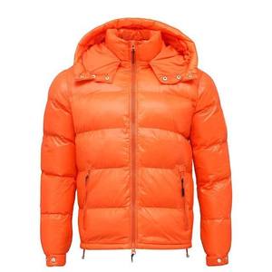 Chaquetas de Invierno para Hombre Estilo Urbano, Color Naranja, Acolchadas, con Capucha, Impermeables, de Poliéster, con Cuello Alto y Bolsillos - Product Image 1