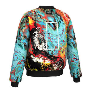 Blousons bombardiers confortables et grande taille de qualité supérieure fabriqués sur mesure blousons bombardiers en satin à sublimation pour adultes - Product Image 5