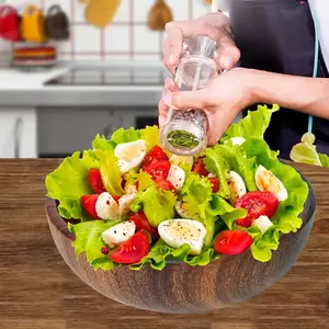 Bol à salade et fruits en bois de manguier 6 \ "8 \" 12.5 \ "emballage personnalisé Acacia naturel pour la préparation des aliments - Product Image 3