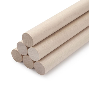 Bâtons en bois de qualité supérieure OEM, tiges en bois dur massif pour l'assemblage de meubles, l'artisanat décoratif et les travaux de menuiserie - Product Image 1