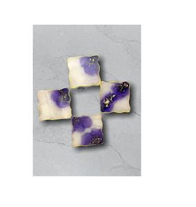 Accessoires de vaisselle Design frais Dessous de verre en agate avec tranche d'agate plaquée or au prix de gros avec une qualité supérieure - Product Image 4