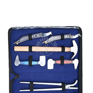 Kit d'entretien des sabots de cheval, ensemble d'outils de maréchal-ferrant, coupe-sabots forgé 15, extracteur de clous, pince à sabots, tampon, paire et couteau à extrémité en laiton - Product Image 6
