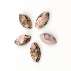 Nouveauté 7x14mm naturel rose opale Cabochon lisse marquise coupe cuivre pierre précieuse octobre pierre de naissance pierres précieuses en vrac bijoux - Product Image 4