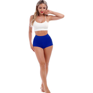 Shorts de Mujer a la Moda, Cintura Alta, Color Azul, Material de Spandex y Poliéster, Transpirables, Ecológicos, de Secado Rápido, Deportivos - Product Image 1