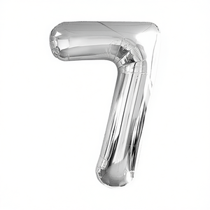 Palloncini Numero Party Love Argento N7 100cm Confezione da 12 Pezzi - Product Image 2