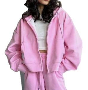 Conjunto de Sudadera con Capucha y Pantalones de Felpa para Mujer, Talla Grande, Lavado Ácido, Poliéster/Algodón, Manga Larga, Estilo Urbano, Otoño Invierno - Product Image 1