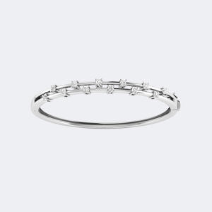 Brazalete de Doble Hilera con Diamantes Redondos de 0.876CTW, Oro de 14k, Diamantes Cultivados en Laboratorio, Color D, Claridad VVS, Engaste de Garras, Joyería de Lujo para Mujer - Product Image 1