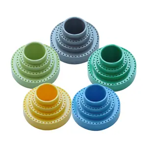 Soporte giratorio de 3 capas, caja de almacenamiento de brocas de laboratorio de forma redonda con 116 agujeros, 5 opciones de color para joyería y herramientas dentales