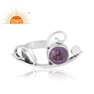 Última venta 925 anillo de piedras preciosas de amatista Natural de plata esterlina joyería personalizada para mujeres regalo para ella - Product Image 3
