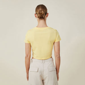 Top corto de alta calidad para mujer, camiseta recortada con diseño de logotipo personalizado, Tops para mujer, Top corto informal para mujer - Product Image 5