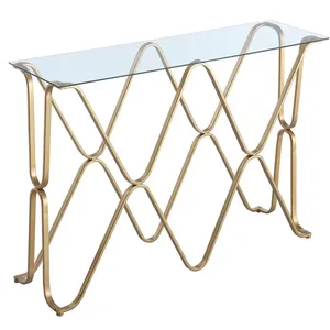 Mesa de consola artesanal más vendida con tapa redonda de madera de diseño de lujo y acabado de mármol para la decoración del hogar o del hotel - Product Image 5