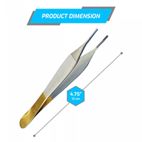 Düz Renkli Yüksek Kaliteli Tıbbi Sınıf Paslanmaz Çelik Kahverengi Adson Diseksiyon Forsepsi 28 cm 1x2 Dişli Manuel Alman Alet Seti