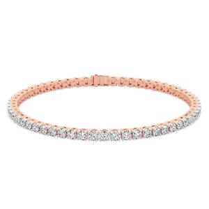 Classic Round Lab Grown Diamond Tennis Bracelet 2 Ct Tw F-G Color VS Clarity 83 Diamonds 14K <b>Solid</b> <b>Gold</b> Everyday Line Shine - Product Image 3