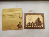 Les cartes de voeux de mariage en bois de papier de base blanc sur mesure pour les occasions de Noël ou la revente peuvent être imprimées avec votre texte