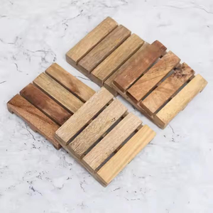Juego de Posavasos Cuadrados de Madera India, Artículos Decorativos Contemporáneos y Ecológicos para Mesa de Comedor, Artesanía Saniya - Product Image 5