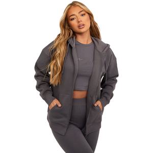 Sudadera con capucha para mujer con logotipo personalizado al por mayor, ropa de calle, cremallera, transpirable, sudaderas con capucha personalizadas para mujer 2025 - Product Image 1