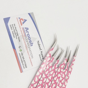 Pince à cils en acier inoxydable massif outil d'extension de logo personnalisé avec papier à pointe pointue enduit pour une utilisation durable vente en gros - Product Image 6