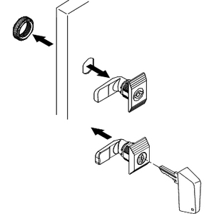 Maniglia di Bloccaggio Manuale Completa SCHNEIDER ELECTRIC NSYCL220CRN con Chiave 220 (2) per Strumenti Elettronici PanelSet - Product Image 1