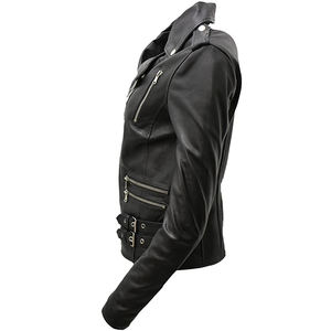 แจ็กเก็ตหนังสำหรับนักขี่มอเตอร์ไซค์ของผู้หญิงเสื้อแจ็กเก็ตหนังแท้และ faux กันลมมีซิปปิดเข้ารูปแฟชั่น - Product Image 5