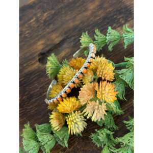 Sheila Tso Spiny Oyster & Sterling Silver Cluster Fashion Cuff Bracelet - Product Image 3