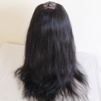 Perruque en cheveux humains vietnamiens lisses et doux, avec partie en U, densité 180%, dentelle transparente HD, pour femmes noires