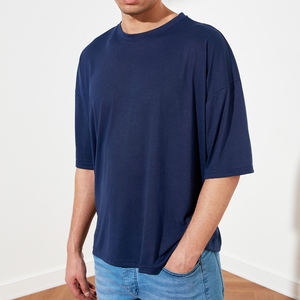 เสื้อยืดผ้าฝ้าย100% 220gsm ลายเรียบสำหรับผู้ชายเสื้อยืดสตรีทโอเวอร์ไซส์ความยาวออกแบบตามสั่ง - Product Image 5