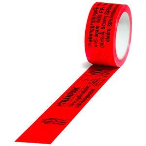 Cinta Adhesiva Roja TRANSPAK de PP, 66m de Longitud, 50mm de Ancho, Cinta de Advertencia para Electrodomésticos Sensibles - Product Image 3