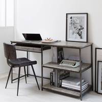 Bureau moderne en bois de manguier gris et métal