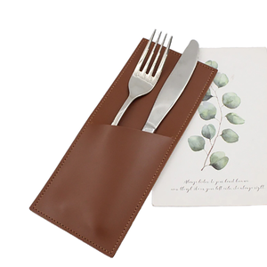 Elegante soporte de cuero para cubiertos, organizador de vajilla para mesa de comedor de Hotel con estampado de logotipo 2017 - Product Image 6