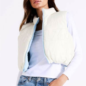 Ropa de invierno transpirable Precio bajo Crop Top Puffer Chaleco Cómodo Desgaste Sin mangas Crop Top Puffer Chaleco - Product Image 6
